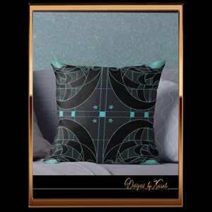 Pure 1920s midnight magic with star shine in the moonlight mixed with a cocktail of #Burlesque classiness and Gothic gloominess. Decorative nostalgic, magical Jugendstil vintage design throw pillows with abstract ornamental starry sky pattern in teal turquoise blue gray tones - a sophisticated, mystical retro chic geometry design with decadent Belle Epoque #nostalgia makes this cushion cover an eyecatcher in every room! 